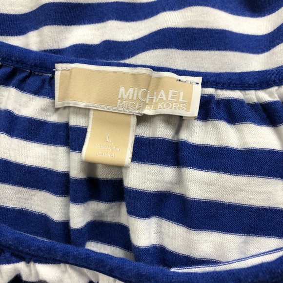 Michael Kors Blue and White Striped Blouse - Picture 4 of 4